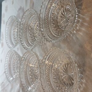 Vintage Anchor Hocking Wexford clear glass dessert or fruit bowl - Set Of 6